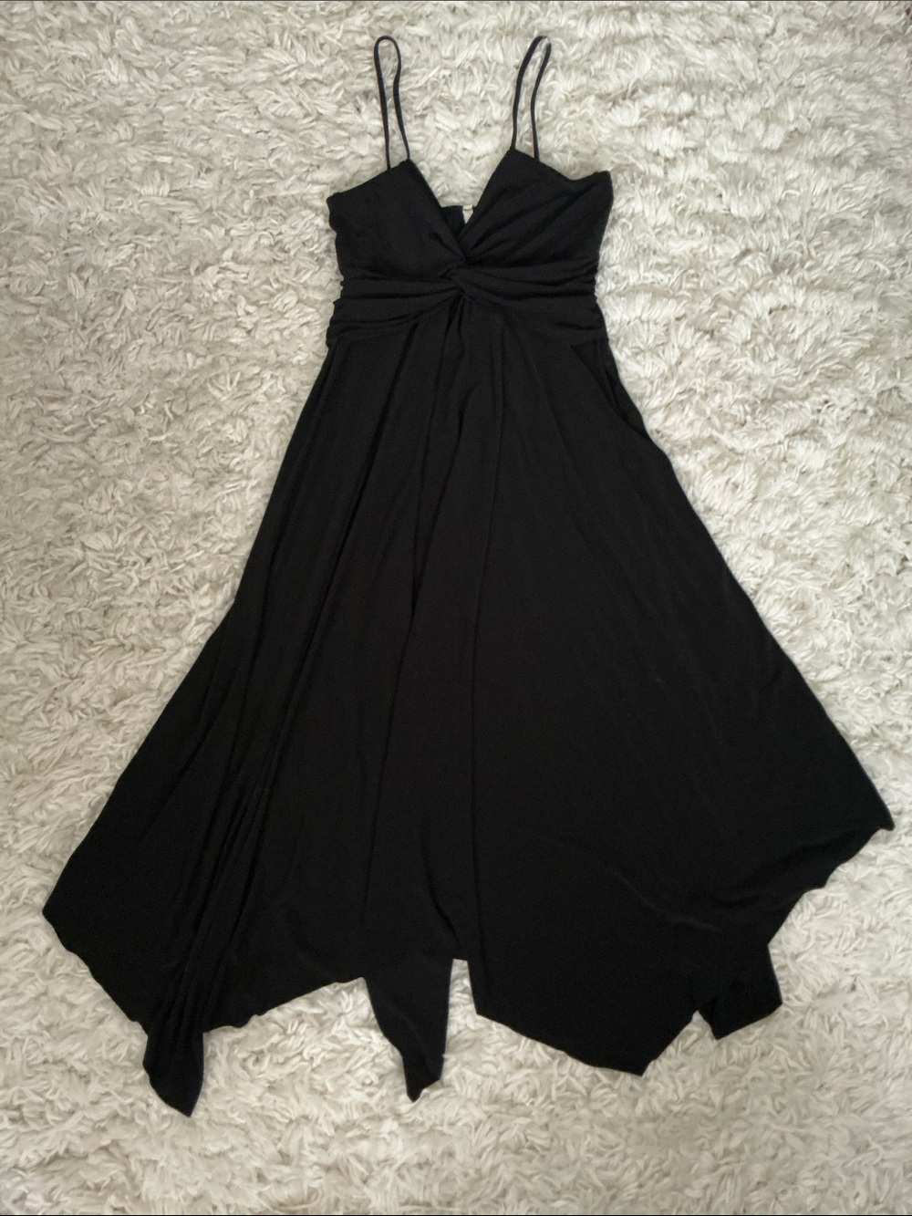 Y2K Black Asymmetrical Hem Dress